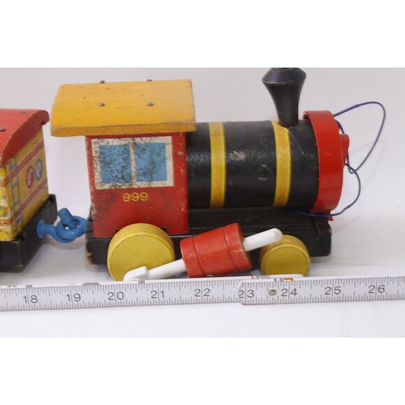 Fisher Price, Huffy Puffy, Wooden Train, Toy, Set, Vehicle, Antique - Picture 4 of 5